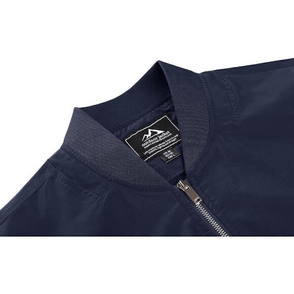 Men's Bomber Jacket with Pockets Lightweight  Softshell Casual Outwear Windbreak - Picture 4 of 6